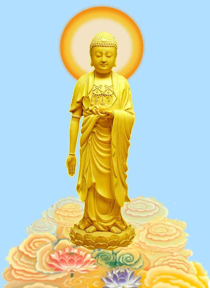9+ hình ảnh tượng Đức Phật A Di Đà đứng tiếp dẫn đẹp nhất 2021.